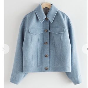 & other stories blue wool jacket